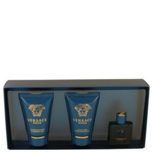 Versace Eros Gift Set By Versace - Size: .17 oz Mini EDT + .8 oz Shower Gel + .8 oz After Shave Balm